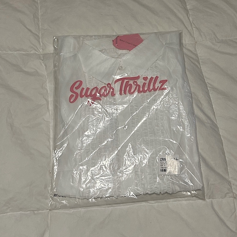 Sugar Thrillz Sheer "I Totally Paused" Top